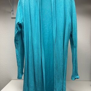 Fresh Produce Turquoise and White Striped Top